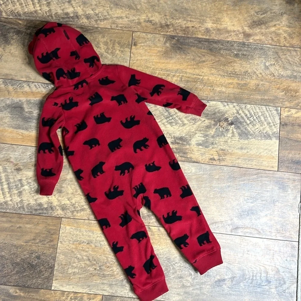 CARTER’S Baby Bear Hooded Fleece Onesie Sleeper, Size 18M, EUC